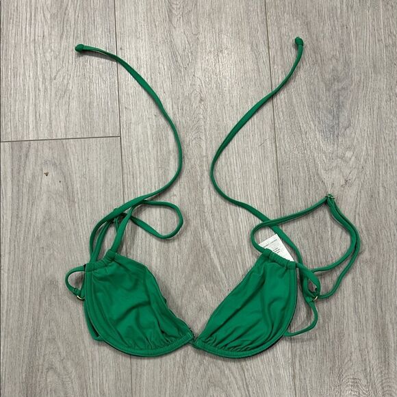 WeWoreWhat Green Ruched Underwire Top Size Small - Picture 1 of 1